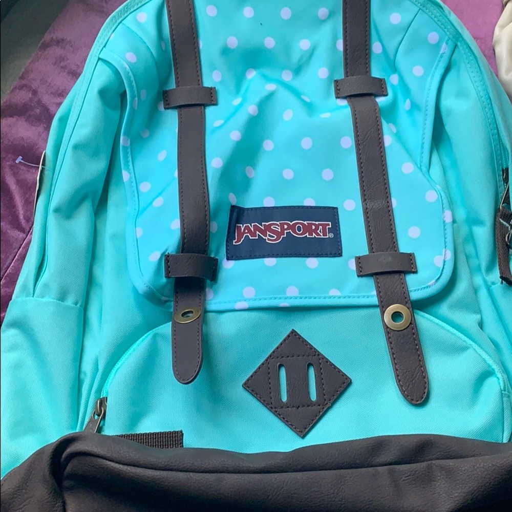 Jansport light blue polka dot Backpack - Picture 5 of 8